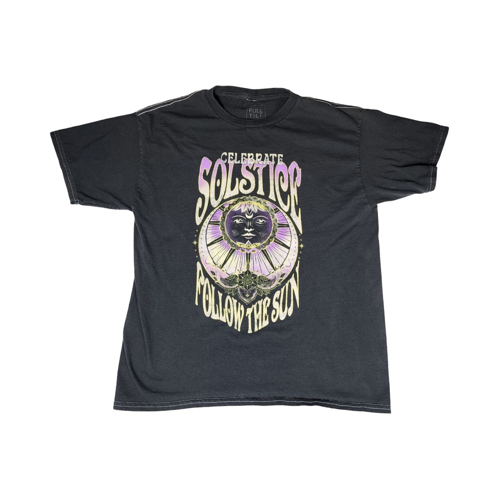 Full Tilt Celebrate Solstice Follow The Sun Graphic Tee Black XL Cotton Shirt